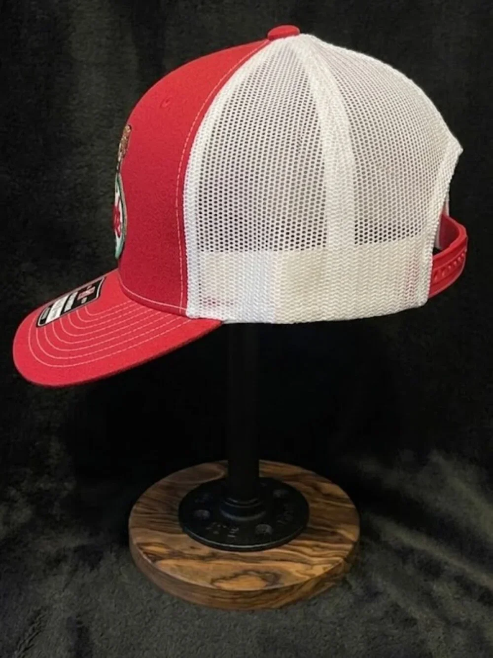 Retro Bulldog Trucks Patch Hat Red White Richardson 112 Semi Diesel Snapback New